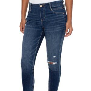 NWT Liverpool Gia Pull On Crop Skinny With Fray Hem 27 in In Ellingwood